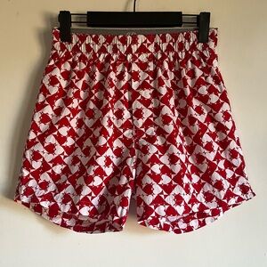 NWOT J Crew Cotton Printed Boxer Short Red White Hearts XS Unisex Valentines Day